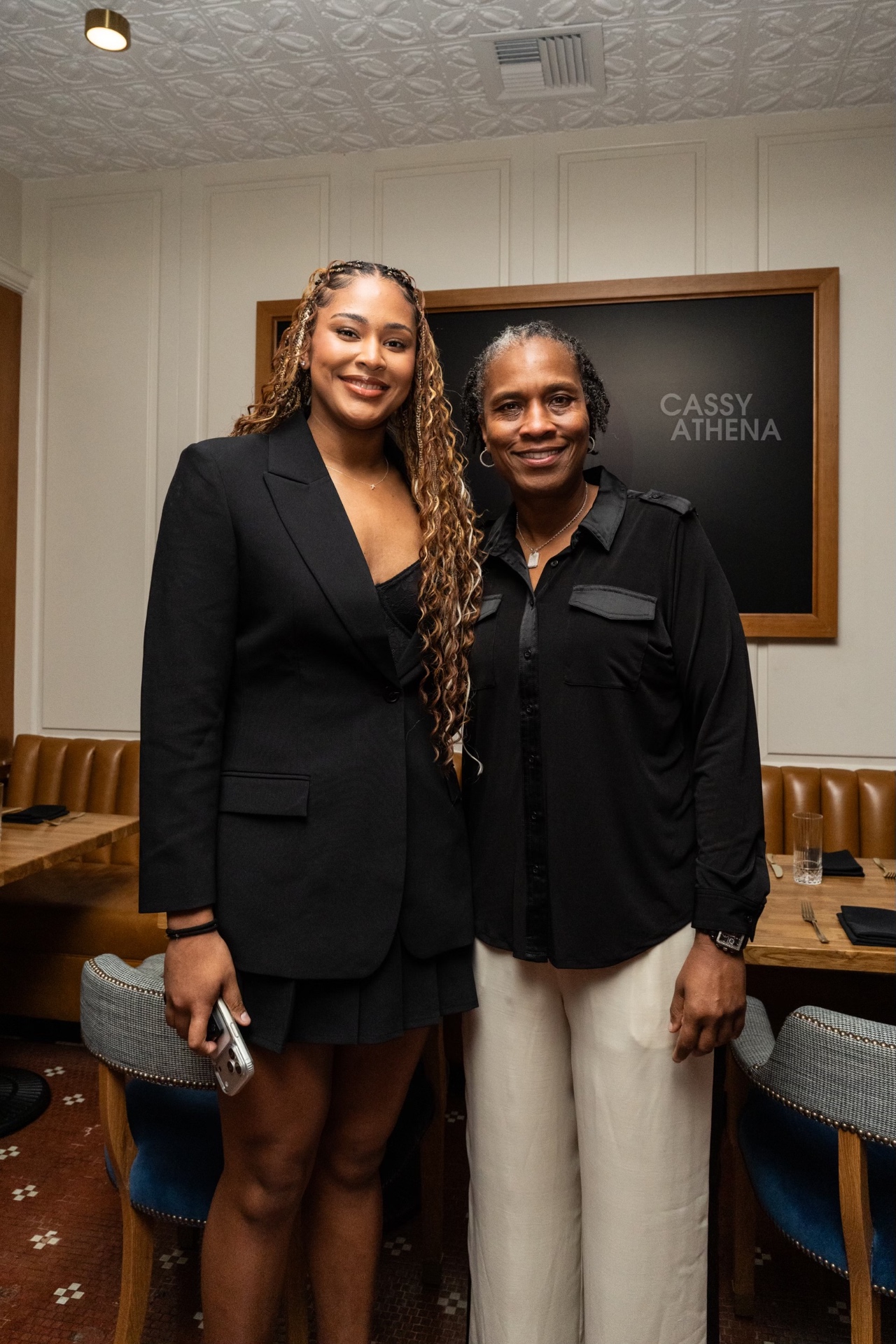 Jamelle Elliott with UConn recruit Sarah Strong